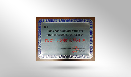 2020醫(yī)療器械供應(yīng)鏈“美鼎獎” - 優(yōu)秀三方物流服務(wù)商 2020醫(yī)療器械供應(yīng)鏈“美鼎獎” - 優(yōu)秀三方物流服務(wù)商